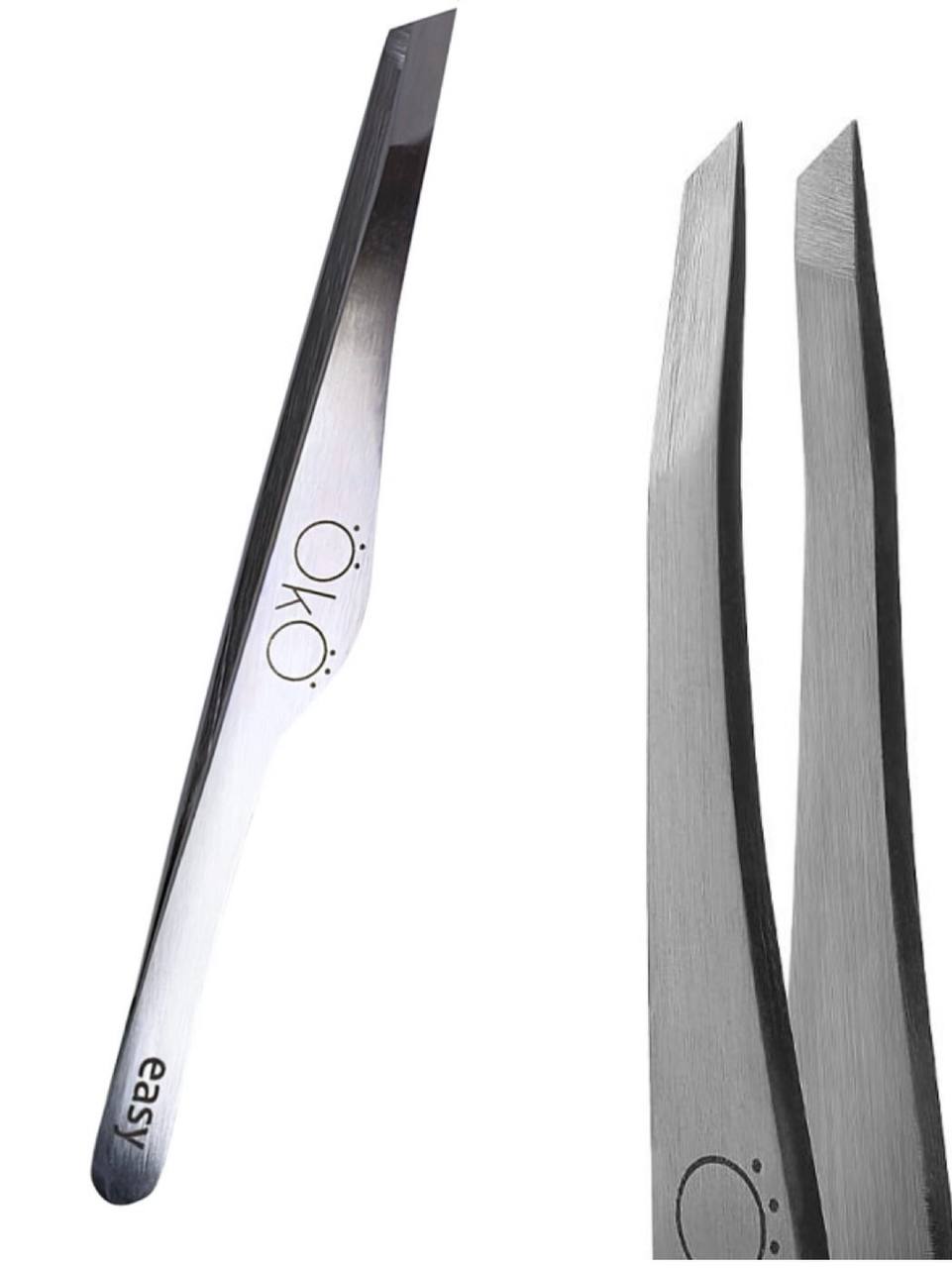OKO 02 Easy Touch Eyebrow Tweezers, soft pressure (Hand Sharpened)