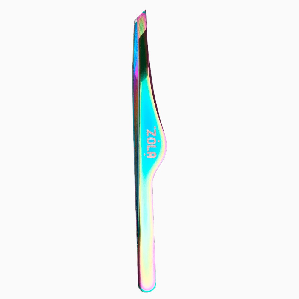 ZOLA Professional beveled tweezers for eyebrows RAINBOW