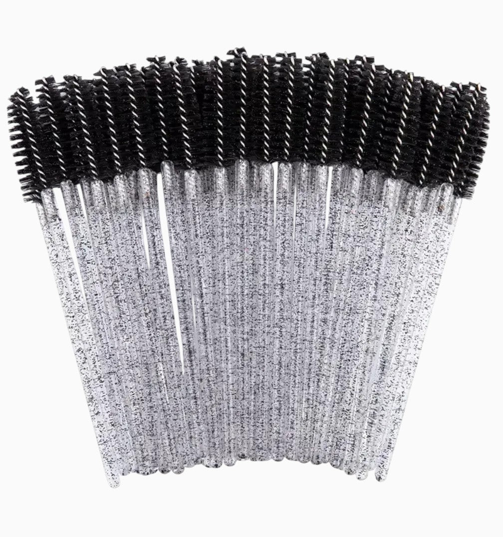 Nylon brushes with glitter (50 pcs/pack), black
