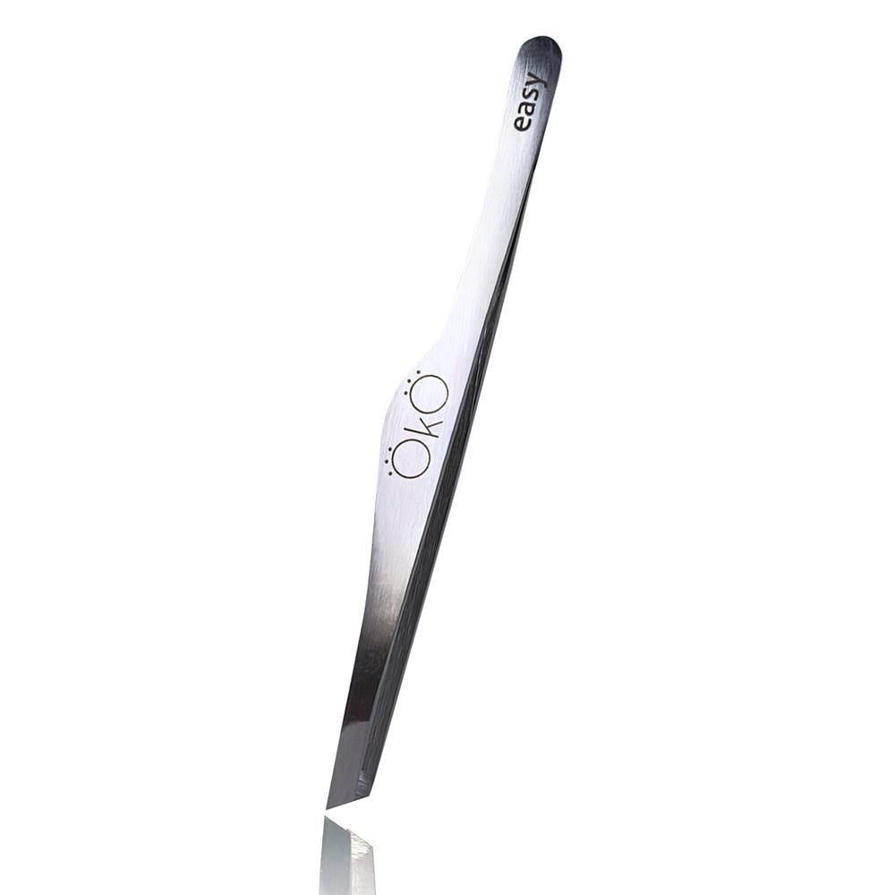 OKO 02 Easy Touch Eyebrow Tweezers, soft pressure (Hand Sharpened)