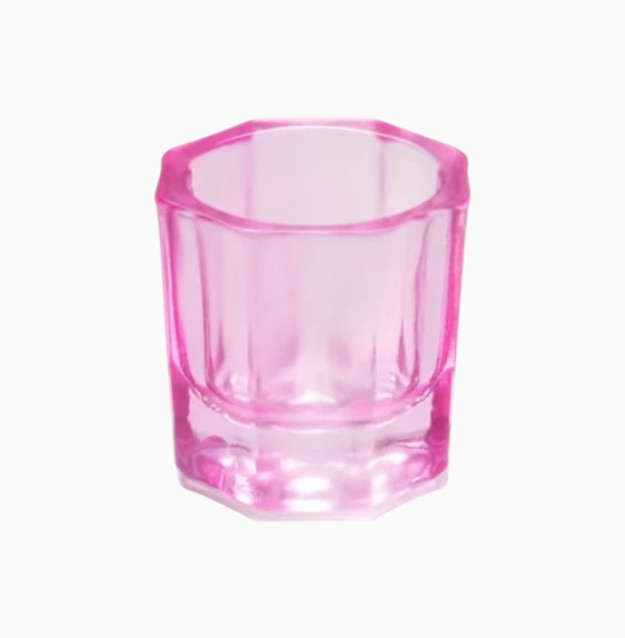 Glass cup for mixing dye and diluting henna, Pink